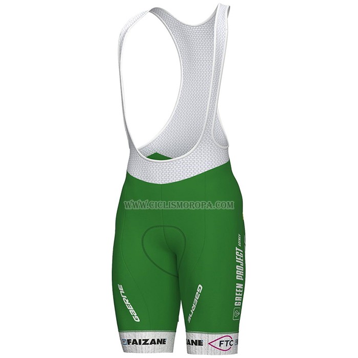2023 Ropa Ciclismo Bardiani Csf Faizane Verde Blanco Mangas Cortas y Culotte Corto